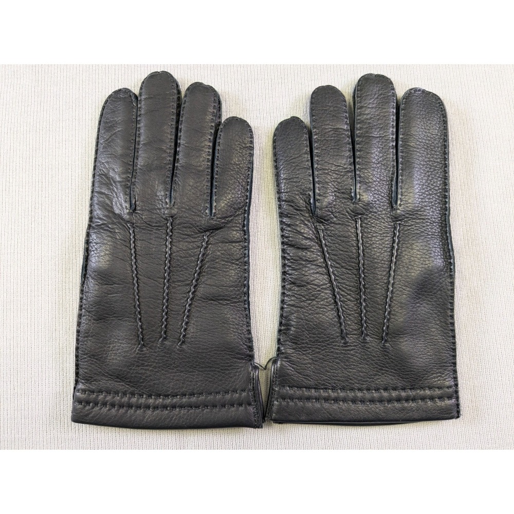 Coach Gloves Mens XL Black Leather Cashmere Lined Driving Winter Outdoors Luxury